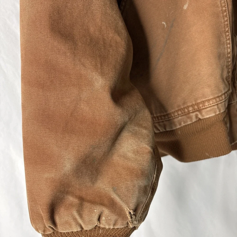 Vtg Walls Work Wear Jacket Men‎ 2XL Brown Duck Canvas Fleece Lined Hooded Grunge